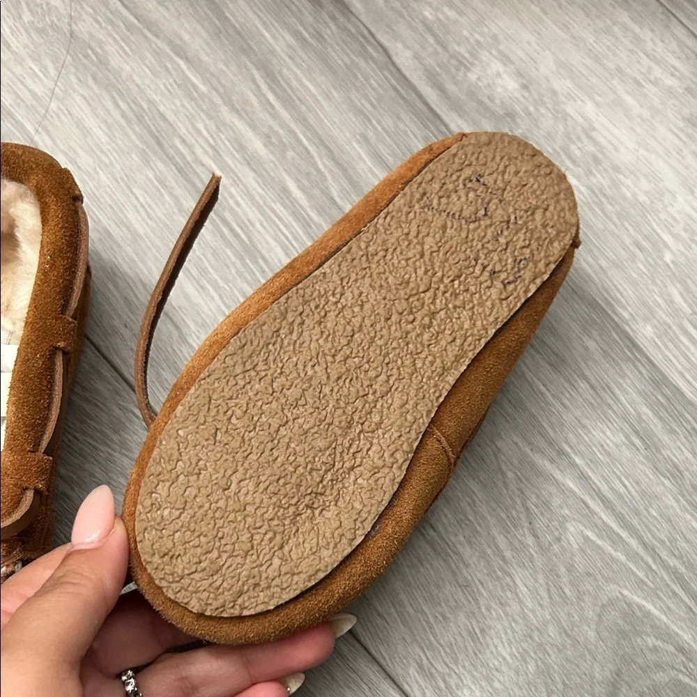 Crewcuts Brown Kids Moccasins with Bow Detail
